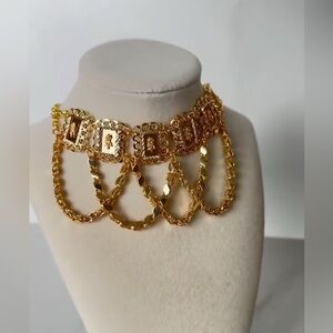 Rose lira gold chain choker